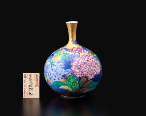 金彩紫陽花 ミニ花瓶 | 金龍窯 -有田焼工芸美術品窯元-